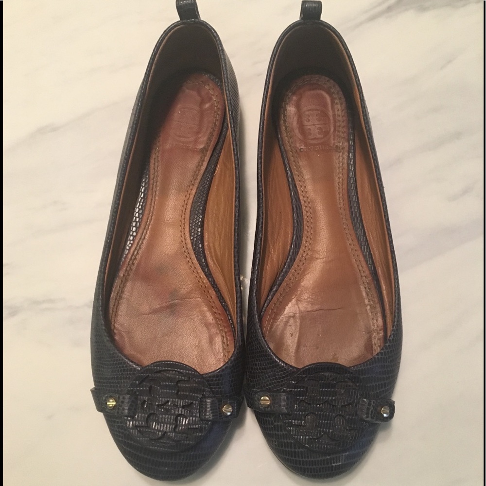 Navy Blue Tory Burch Flats
